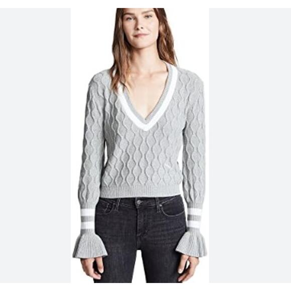 The Fifth Label Graduate V Neck Knit Bell Sleeve Sweater Sweater NWT sz S - Picture 1 of 8